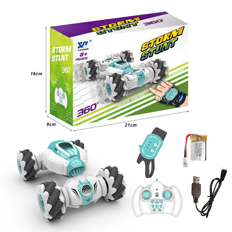 Watch Toy RC Stunt Car Remote Control Gesture Sensor 360° Double Sided Rotating Car