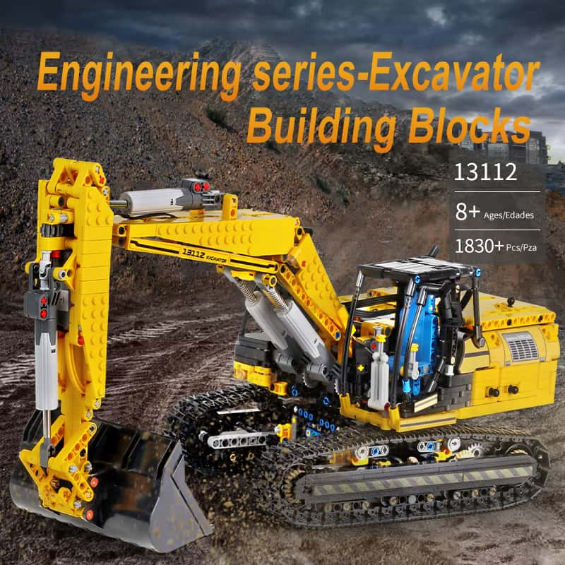 Micro Building Block Sets Authorized Genuine Fully Automatic Remote Control Excavator Modular Blocks Boy Toy Gift 13112