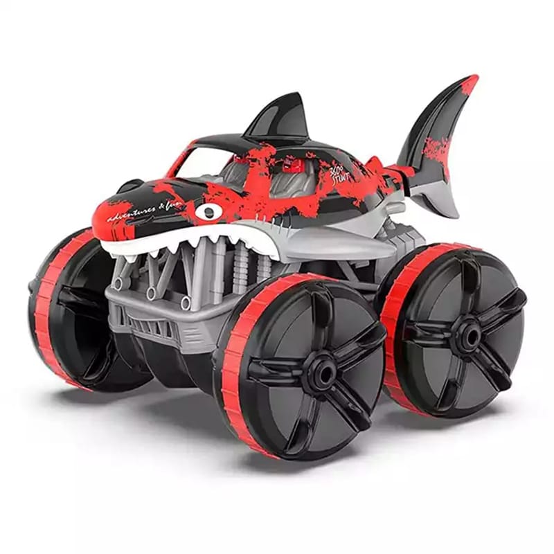 1/16 Amphibious Shark Toy Stunt Car 360° Rotation Rc Stunt Car With Light