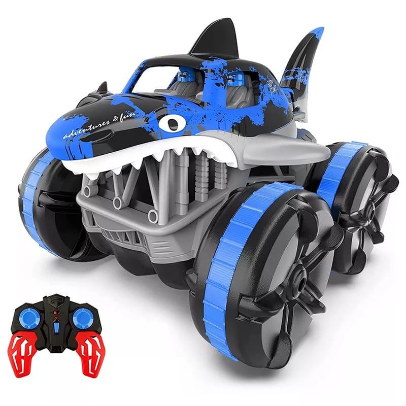 1/16 Amphibious Shark Toy Stunt Car 360° Rotation Rc Stunt Car With Light