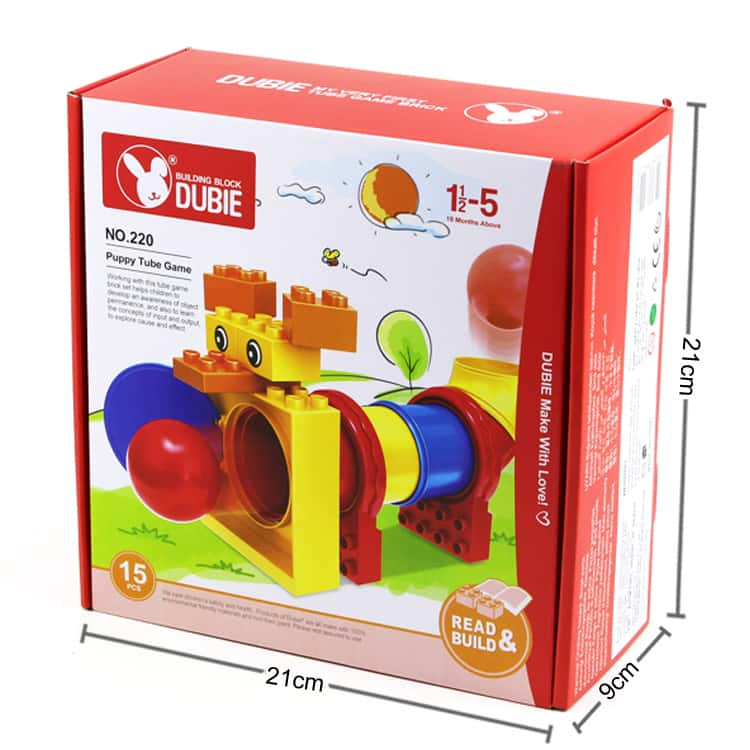 Wange 220 Large Brick Building Set Puppy Tube Game