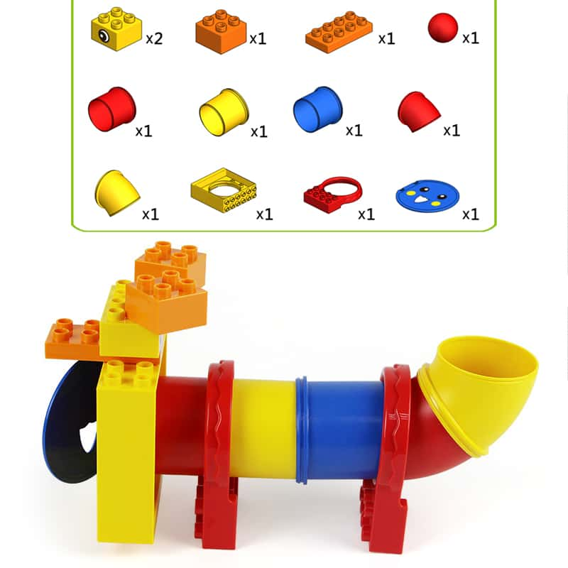 Wange 220 Large Brick Building Set Puppy Tube Game