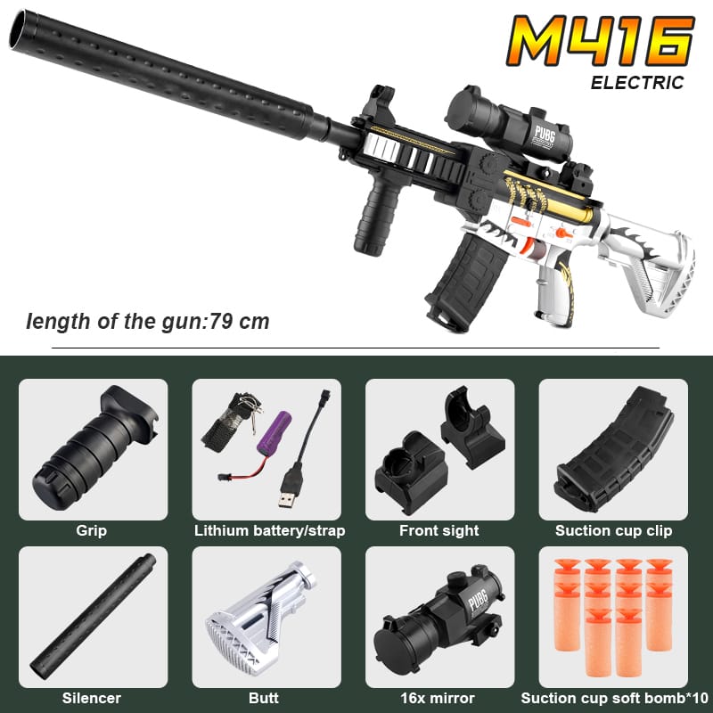 Soft Bullet Airsoft Gun Toy with Shell Ejection M416 Pistol