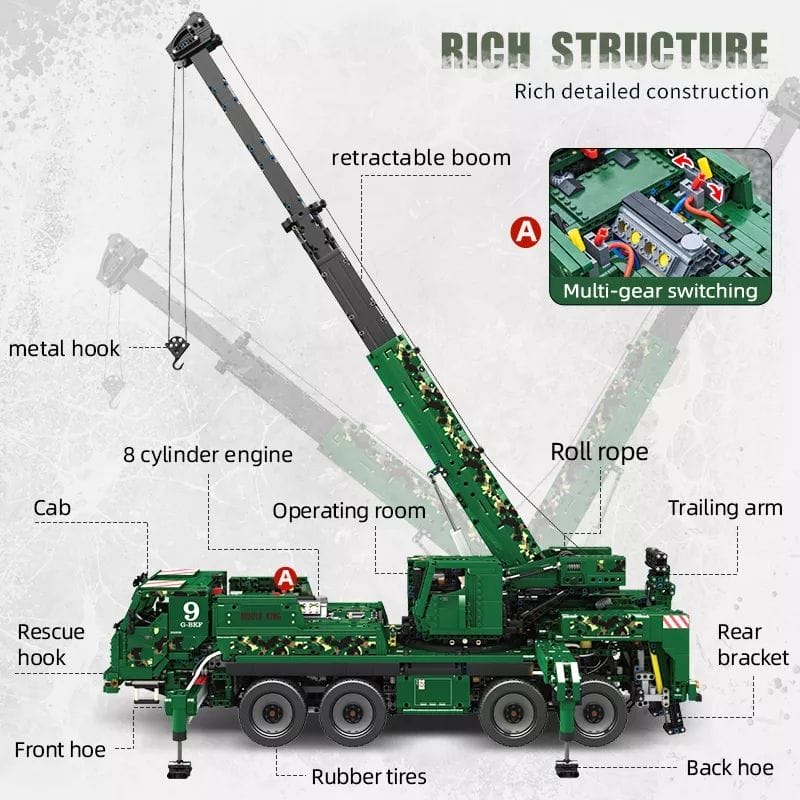 Mould King 20009 Armored Recovery Crane G-Bkf Toys