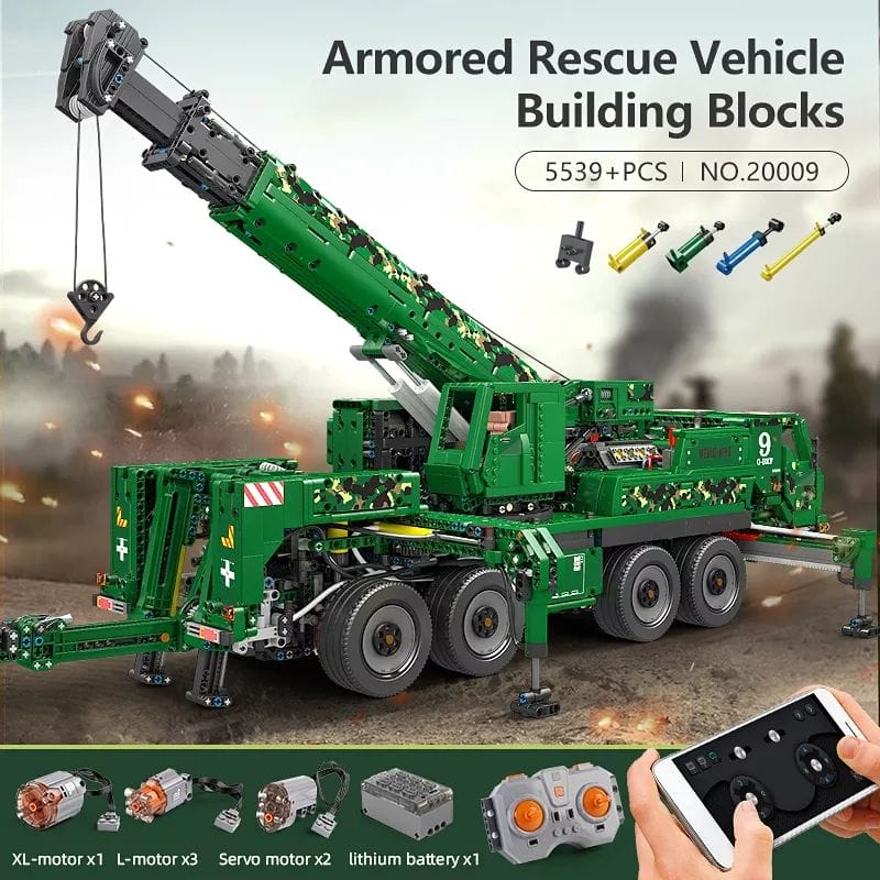 Mould King 20009 Armored Recovery Crane G-Bkf Toys