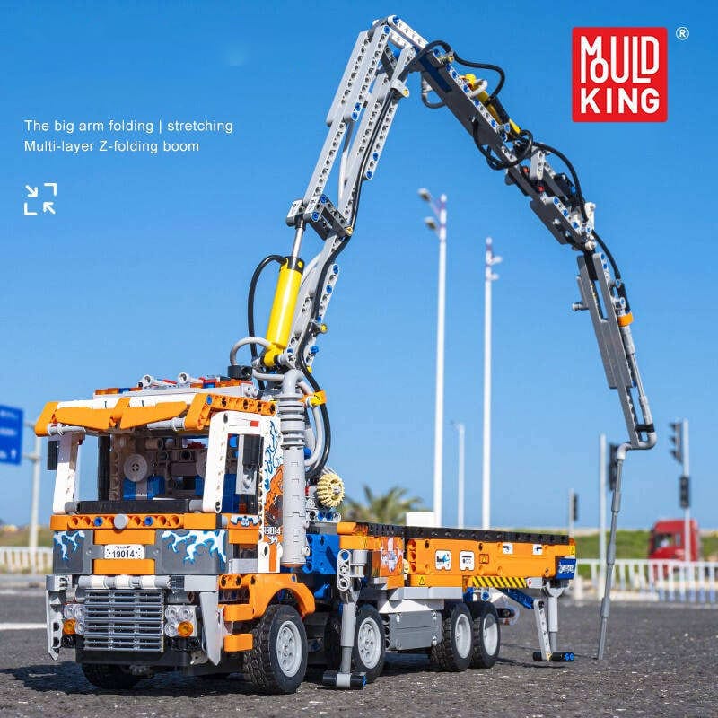 Mould King 19014 Moc Heavy-Duty Pneumatic Concrete Pump Truck