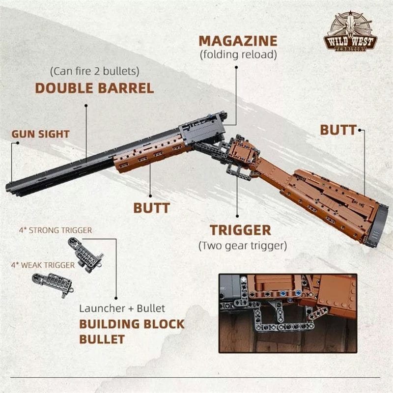 Mould King 14016 Double-Barreled Shotgun Model