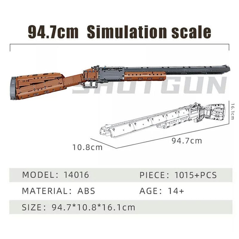 Mould King 14016 Double-Barreled Shotgun Model